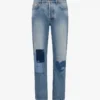 Pantalon en denim de coton patchwork
