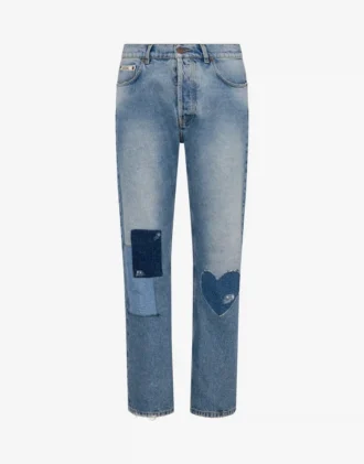 Pantalon en denim de coton patchwork
