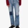 Pantalon en denim de coton patchwork