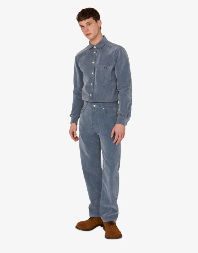 Pantalon en denim floqué Pantalon en denim floqué
