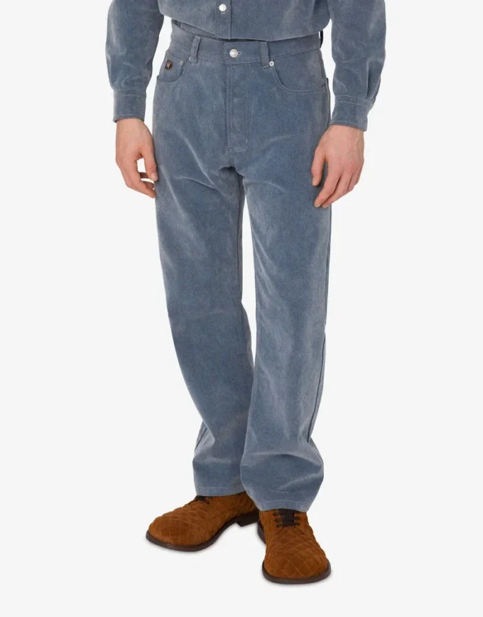Pantalon en denim floqué Pantalon en denim floqué