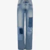 Pantalon en denim patchwork