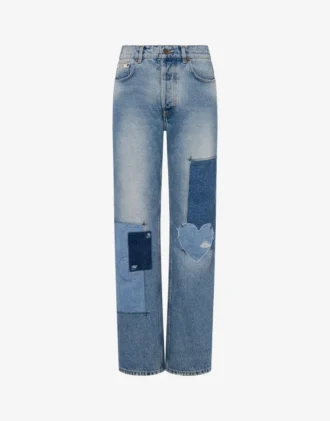 Pantalon en denim patchwork