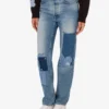 Pantalon en denim patchwork