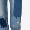 Pantalon en denim patchwork