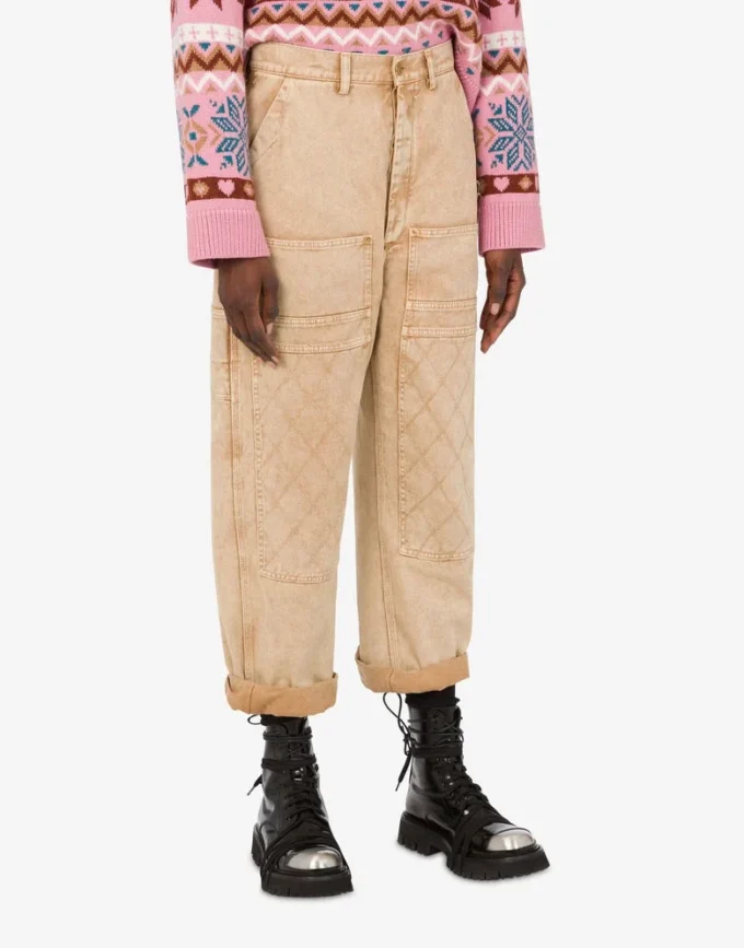 Pantalon en drill teint en pièce Pantalon en drill teint en pièce
