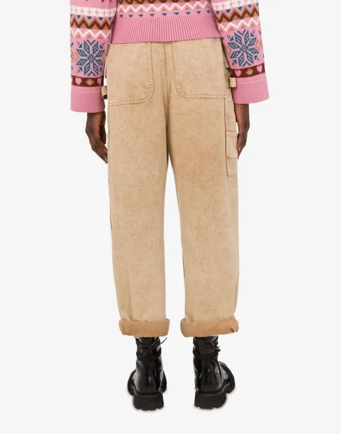 Pantalon en drill teint en pièce Pantalon en drill teint en pièce
