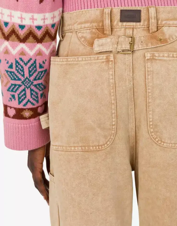 Pantalon en drill teint en pièce Pantalon en drill teint en pièce