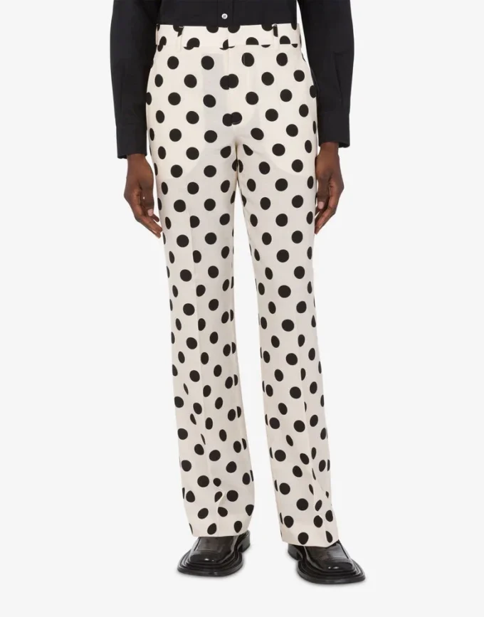 Pantalon en laine à pois