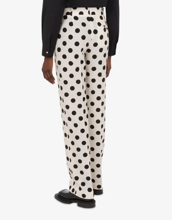 Pantalon en laine à pois