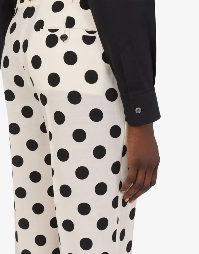 Pantalon en laine à pois