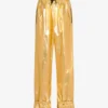 Pantalon en mousseline de coton laminée Pantalon en mousseline de coton laminée