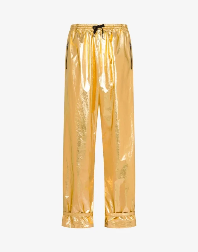 Pantalon en mousseline de coton laminée Pantalon en mousseline de coton laminée