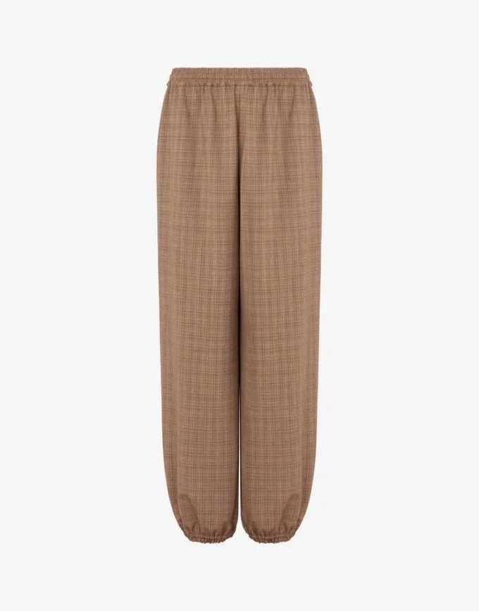 Pantalon en tissu mélangé de laine extensible Pantalon en tissu mélangé de laine extensible