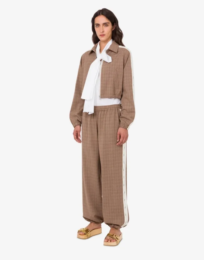 Pantalon en tissu mélangé de laine extensible Pantalon en tissu mélangé de laine extensible
