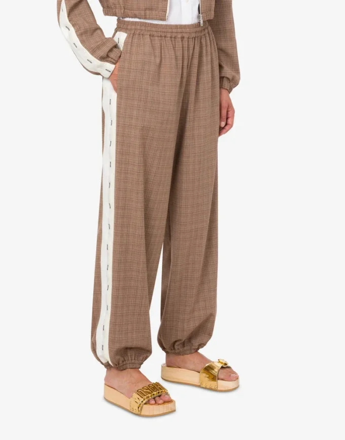 Pantalon en tissu mélangé de laine extensible Pantalon en tissu mélangé de laine extensible