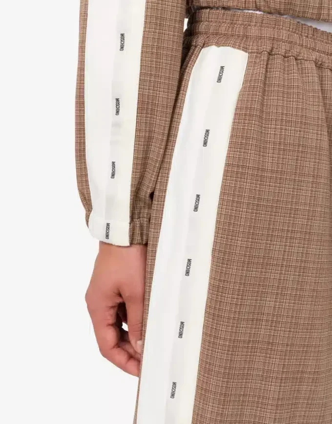 Pantalon en tissu mélangé de laine extensible Pantalon en tissu mélangé de laine extensible