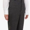 Pantalon en toile de laine brodé