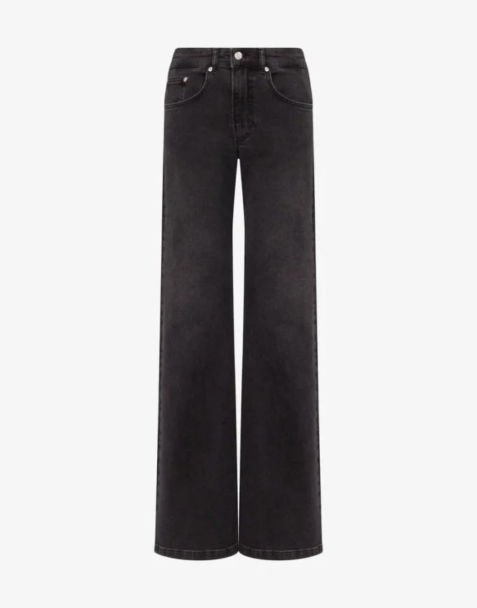 Pantalon évasé en denim de coton Pantalon évasé en denim de coton
