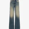 Pantalon évasé en denim de coton Pantalon évasé en denim de coton