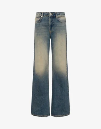 Pantalon évasé en denim de coton