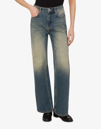 Pantalon évasé en denim de coton
