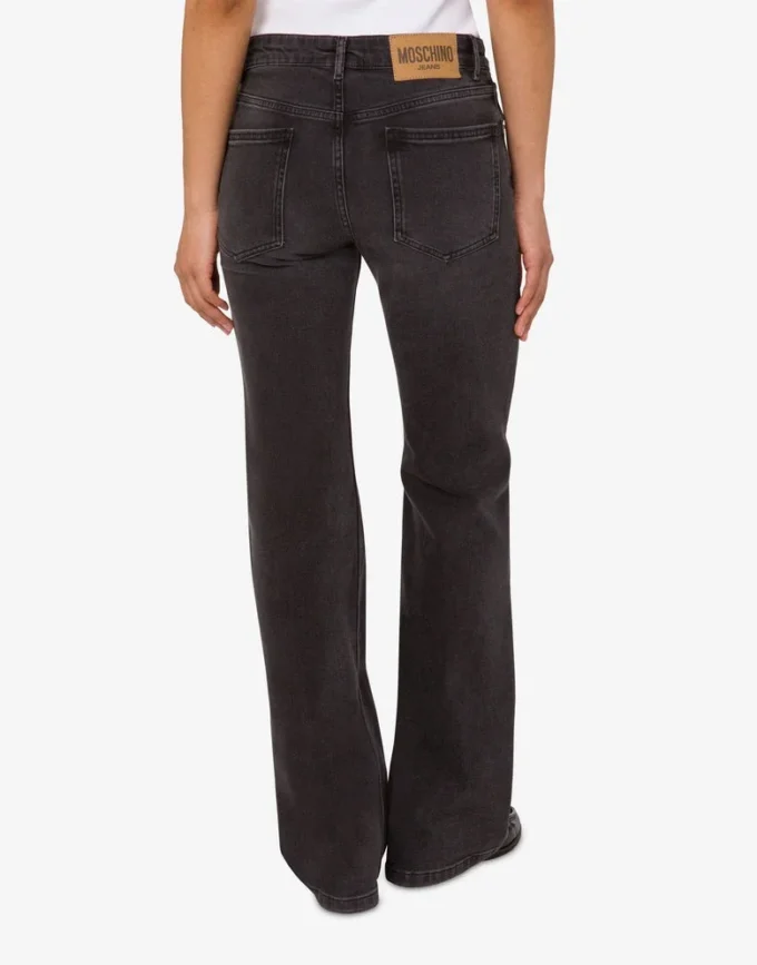 Pantalon évasé en denim de coton Pantalon évasé en denim de coton
