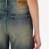 Pantalon évasé en denim de coton Pantalon évasé en denim de coton