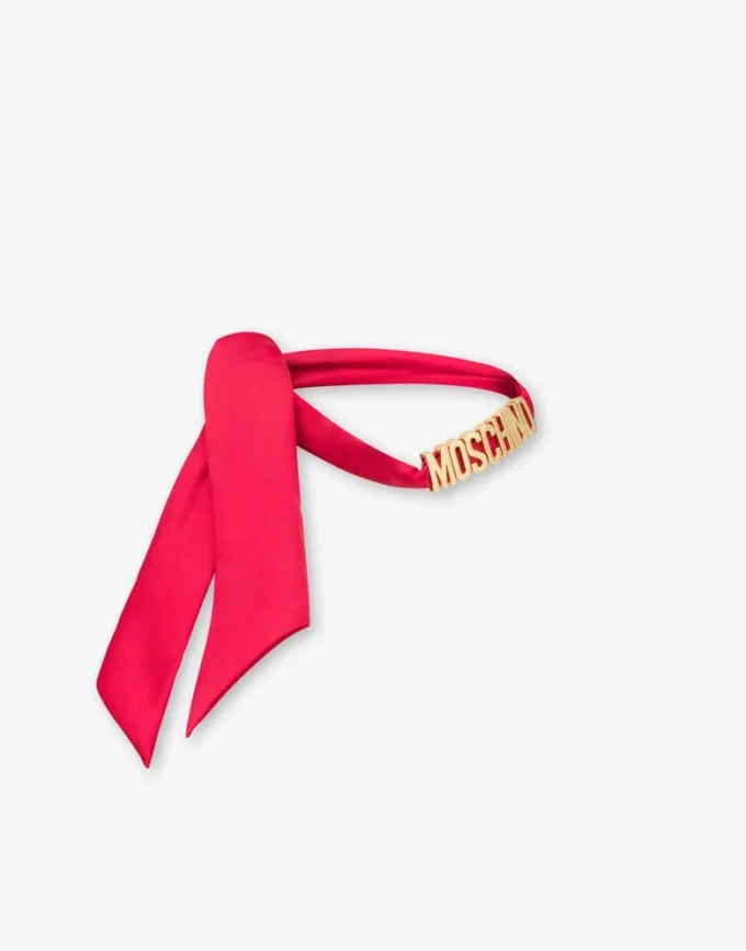 Petit foulard en soie avec logo lettré