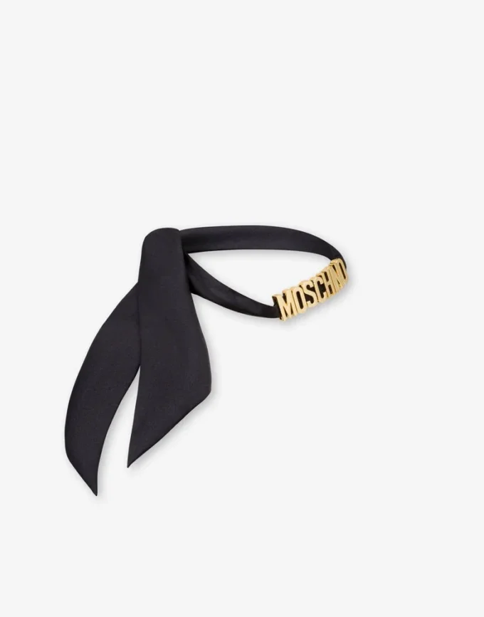 Petit foulard en soie avec logo lettré