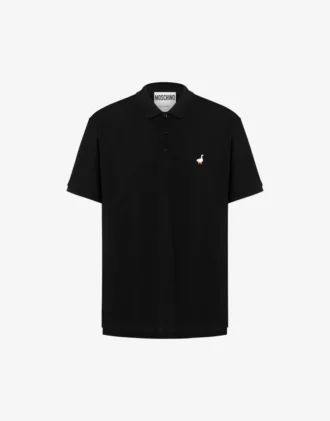 Polo en piqué de coton Broderie oie