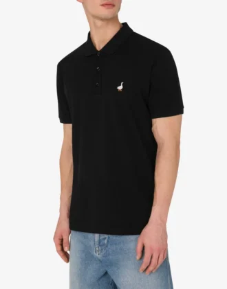 Polo en piqué de coton Broderie oie