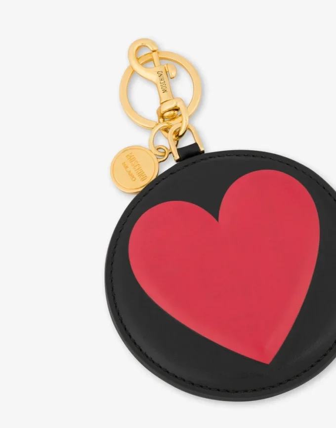 Porte-clés en cuir de veau Big Heart