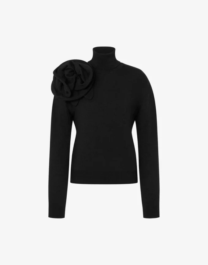 Pull à col roulé en laine mérinos