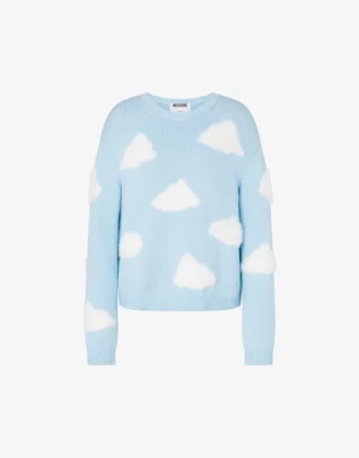 Pull en coton biologique mélangé imprimé nuages d&rsquo;archives