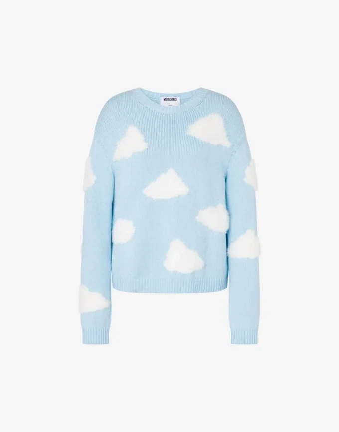 Pull en coton biologique mélangé imprimé nuages d’archives Pull en coton biologique mélangé imprimé nuages d’archives