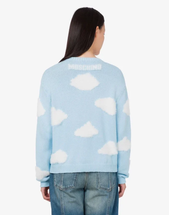 Pull en coton biologique mélangé imprimé nuages d’archives Pull en coton biologique mélangé imprimé nuages d’archives