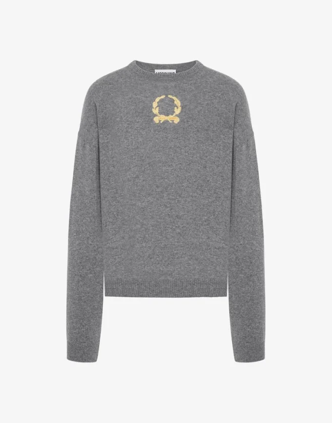 Pull en laine et cachemire Broderie couronne de laurier Pull en laine et cachemire Broderie couronne de laurier