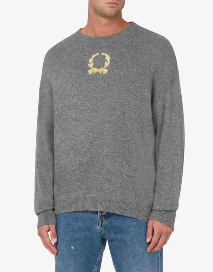 Pull en laine et cachemire Broderie couronne de laurier Pull en laine et cachemire Broderie couronne de laurier