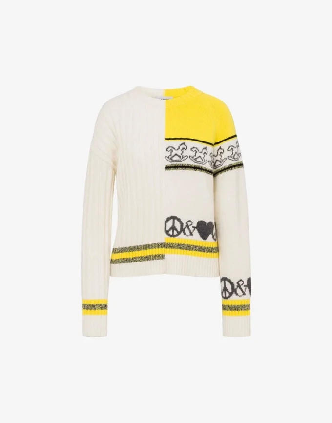 Cardigan en laine mélangée intarsia Cardigan en laine mélangée intarsia