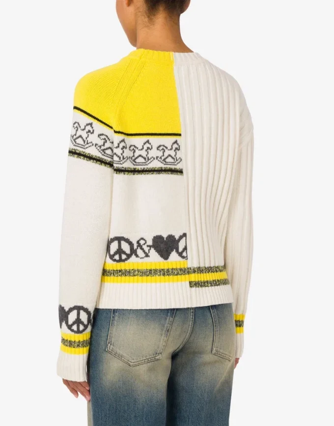 Pull en laine mélangée intarsia Pull en laine mélangée intarsia