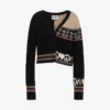 Cardigan en laine mélangée intarsia Cardigan en laine mélangée intarsia