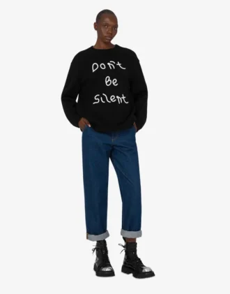 Pull en laine mérinos brodé
