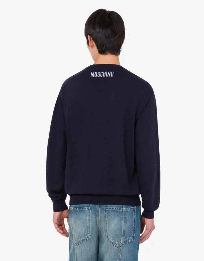Pull en laine mérinos extra-fine avec intarsia