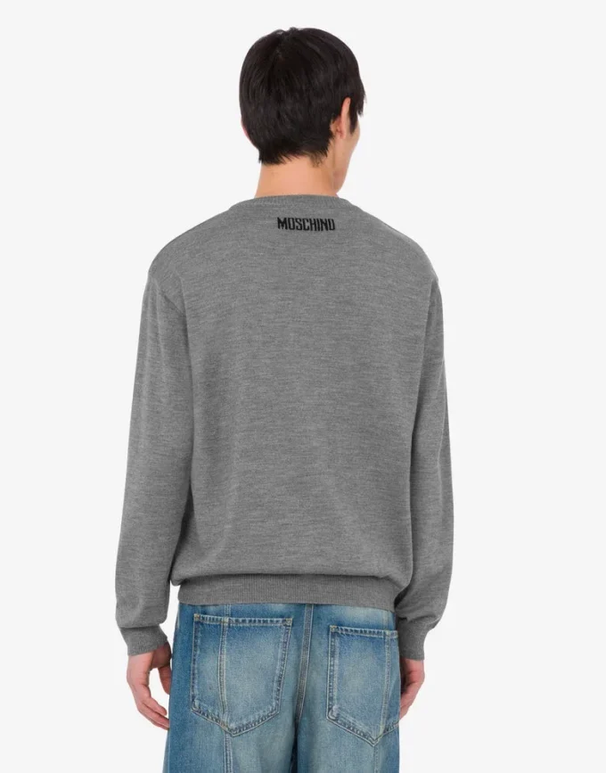 Pull en laine mérinos extra-fine avec intarsia
