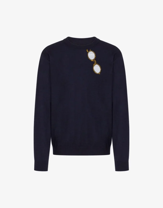 Pull en laine mérinos extra-fine avec intarsia