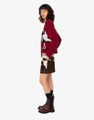 Mini-jupe en cuir de poney