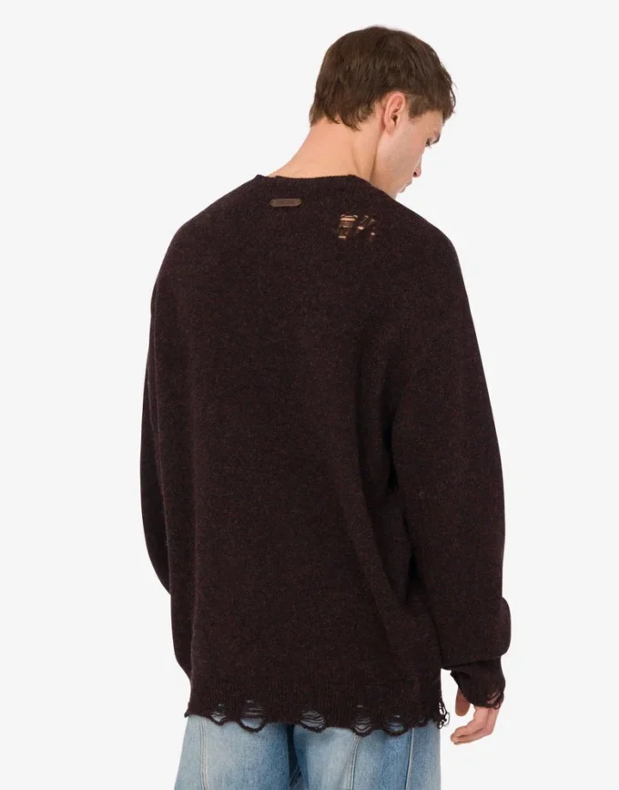 Pull en laine shetland incrustée