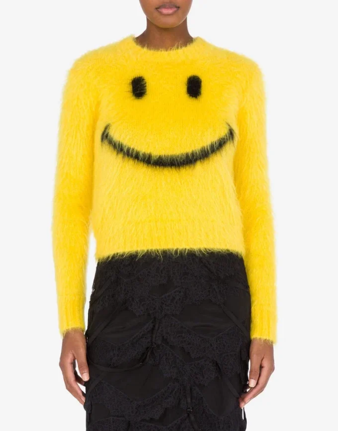 Pull en mohair brossé Smiley Pull en mohair brossé Smiley