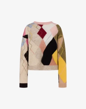 Pull en mohair et gaze incrustée